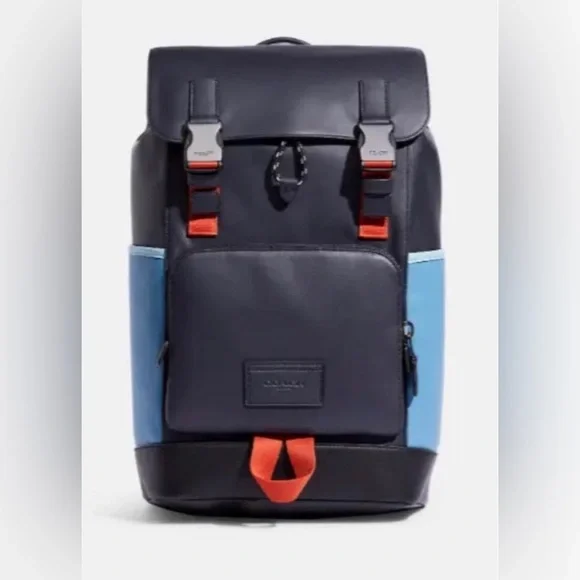 Coach Track Backpack Colorblock Midnight/Pacific Multi NWT
